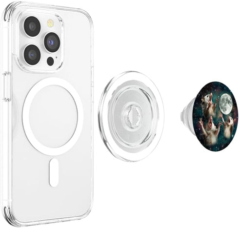 PopSockets PopGrip for MagSafe: Three Possum Moon | 3 Opossum Funny Weird Cursed Meme