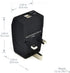 Ceptics UK Travel Adapter Plug with Dual USB, 2 Inputs - Perfect for Traveling to England, Hong Kong, UAE, Dubai (Type