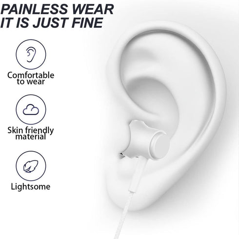 Mezqai 2 Packs- 3.5mm Wired Earbuds with Mic, in Ear Headphones, Wired Jack Headse, Noise Cancelling Headphones, Clear