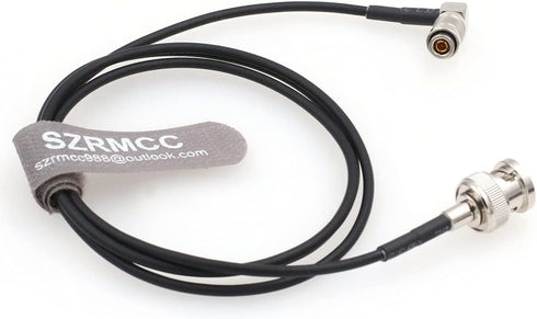 SZRMCC DIN1.0 2.3 RG174 75ohm 4K (1m/3.2ft) Right Angle Male to BNC Male HD SDI Coaxial Cable for Video Camera Monitor