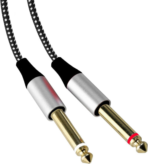 4.26FT MFi Certified Lightning to 1/4 Inch Audio Adapter Cable, 3-in-1 Stereo 1/4 Cable for Headphone AMP