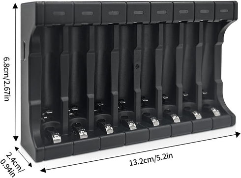 SPMST 1.2V 5V 2A 8-Slot AA AAA Battery Charger, Suitable for Ni MH Batteries, Type-C Fast LED Light as Charging