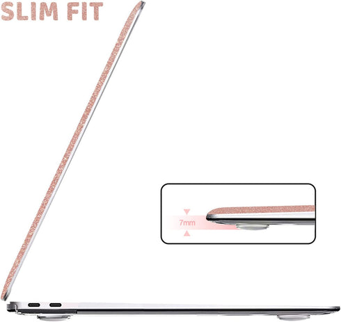 Anban Compatible with MacBook Pro 13 inch Case M2 2025-2016, Plastic Hard Shell + Keyboard Cover, Shiny Rose Gold
