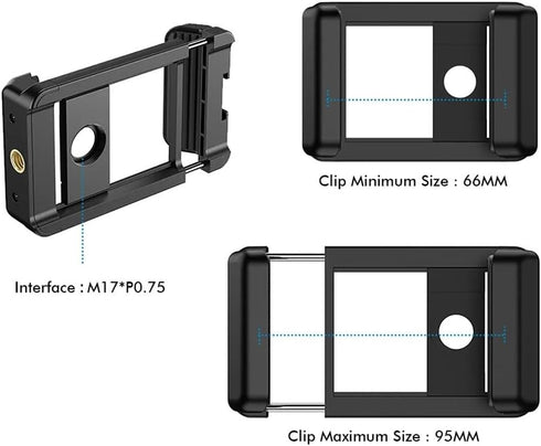 Leshareselect 10X 17mm Macro Lens Kit Phone Camera Lens + CPL Filter Thread Phone Clip Clamp Mount Holder with Cold