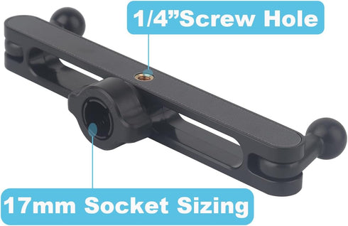 Rigdance 1/4"-20 17mm 2-in-1 2 Dual Magnetic Phone Holder for Car & Tripod Screw & Ball Socket Compatible | Adjustable
