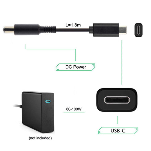 JSER Type C USB-C Input to 20V DC 5.5 2.1mm Power PD Charge Cable for Laptop Notebook
