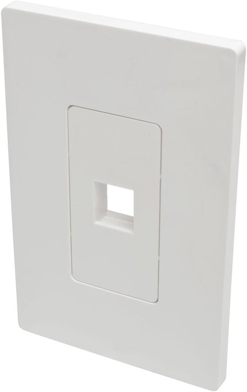 Tripp Lite Single-Gang 1-Port Universal Keystone Wall Plate, White for Cat5/6/6a, USB, HDMI