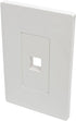 Tripp Lite Single-Gang 1-Port Universal Keystone Wall Plate, White for Cat5/6/6a, USB, HDMI