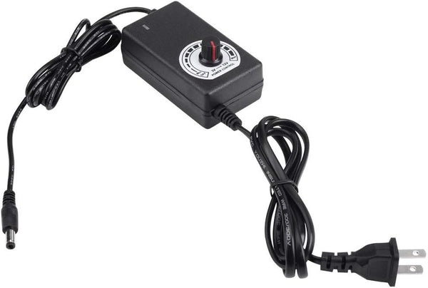 2-line Desktop AC to DC Power Adapter, 3-12V 2A Motor Voltage Stepless Speed Regulator LED Dimmer Switch Controller
