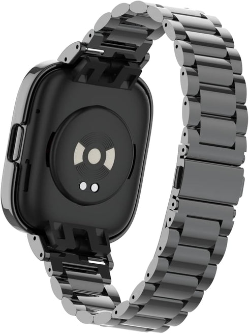 HOPMC Stainless Metal Frame and Steel Mesh Buckle, Classic Replacement Band for Redmi Watch 3 Strap