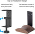 Walnut Headset Holder with Solid Metal, Adjustable Design for All Headphone Sizes - Compatible Headphone Hanger.