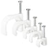Juvale 500-Pack Round Cable Wire Clips for Wall Mounting, Extension Cord Holders, and Cable Management Staples in 5