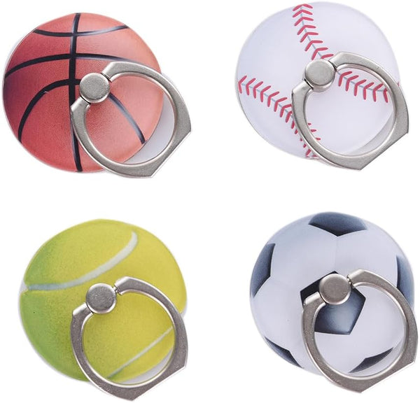4Pack Cute Phone Ring Holder, JCSMARTEC Sports Balls 360 Rotation Finger Ring Stand for Cellphones