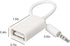 AUX to USB Adapter 3.5mm Male Audio Jack Plug to USB 2.0 Female Converter Cord Cable 2PACK