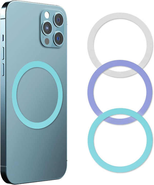3Pcs Mag Safe Metal Ring Sticker, Mag-Safe Case Converter Adapter Ring for Magsafe Magnetic Wireless Charging Phone Car