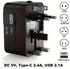 Zinalop MP3s Travel Adapter, Universal Power Adapter Worldwide Wall AC Power Plug Converter Travel Charger with Type-C