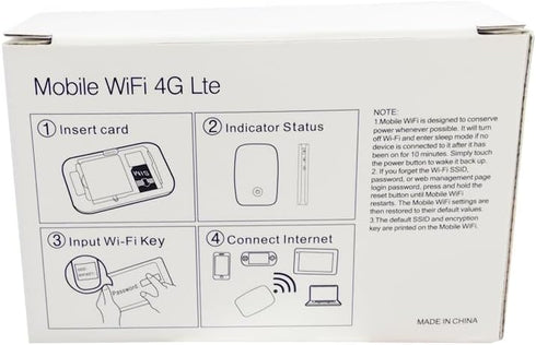 WDINLY 4G 2G 10 Portable WiFi Hotspot LTE Router - Data SIM Card incluled Devices Connect, SIM Multi-Network Auto