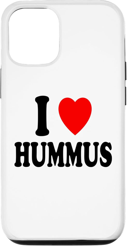 I Heart (Love) Hummus Designs iPhone 12/12 Pro I Heart (Love) Hummus Chickpeas Dipping Vegan Vegetarian Case