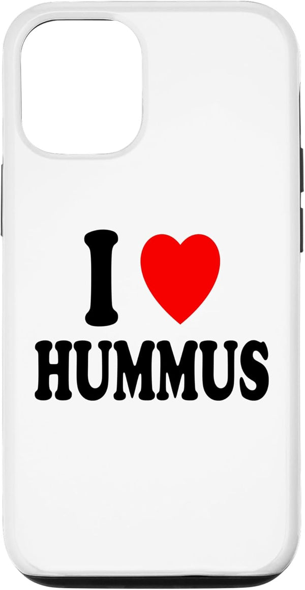 I Heart (Love) Hummus Designs iPhone 12/12 Pro I Heart (Love) Hummus Chickpeas Dipping Vegan Vegetarian Case