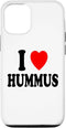 I Heart (Love) Hummus Designs iPhone 12/12 Pro I Heart (Love) Hummus Chickpeas Dipping Vegan Vegetarian Case
