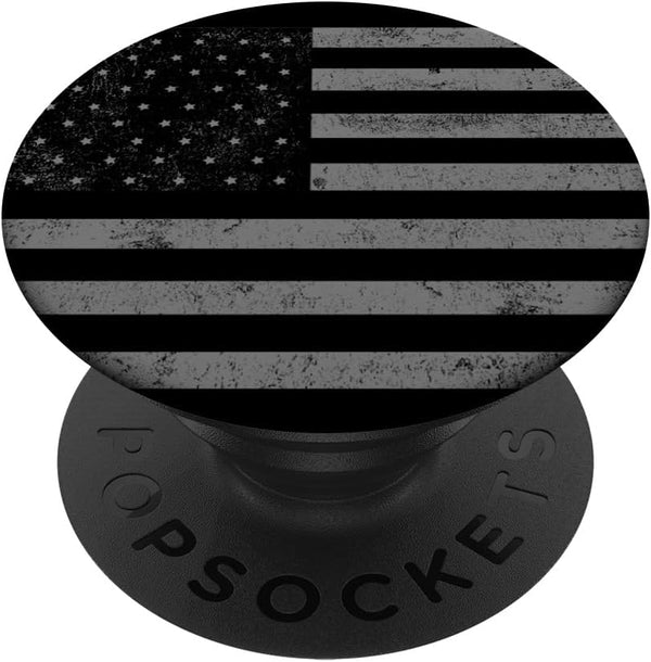 PopSockets Swappable PopGrip - Grey US American Flag Cool Vintage Ensign Patriot Gift