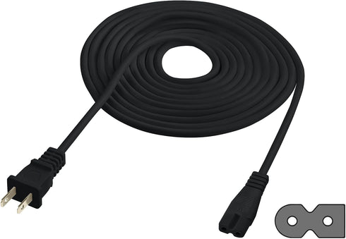 Vebner Extra Long 17-Foot Polarized Power Cord Compatible with Select Vizio, Insignia, JVC
