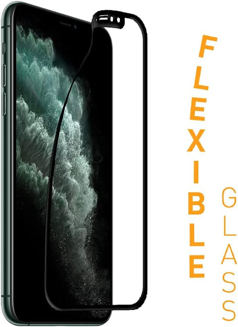 ARMOR 2.5D Full Coverage Flexible Glass Screen Protector for iPhone 11 Pro/XS/X, 9H Hardness, HD Clarity.
