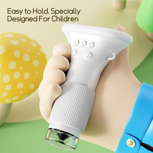 Portable Digital Microscope for Kids, Handheld Microscope Camera with 2'' Screen, Educational Science Gift