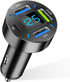 Augeny USB C Car Charger, 4 Port Auto Fast Charger with USB PD & QC 3.0, Cigarette Lighter Adapter for Mobile Phones