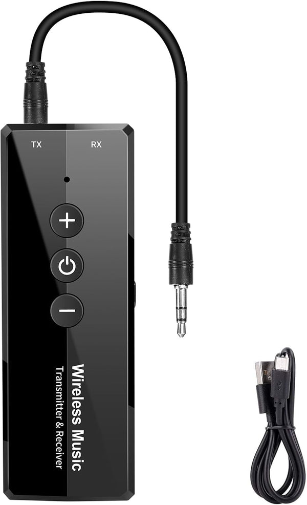 Upgraded Bluetooth 5.3 Transmitter 3-in-1, Portable Wireless Rechargeable Adapter for TV PC, Stereo Audio Receiver