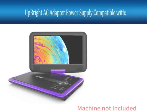 UpBright 12V AC/DC Adapter Compatible with ieGeek 11.5" Portable DVD Video Player, 12VDC 1A