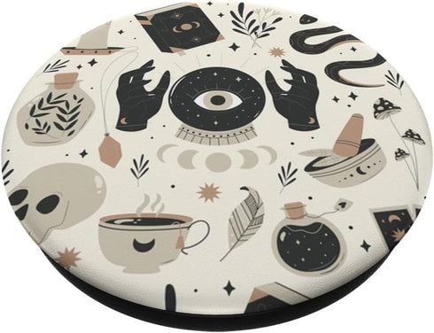 Witch's Essentials Pattern Witchy Design Halloween Cute PopSockets Standard PopGrip