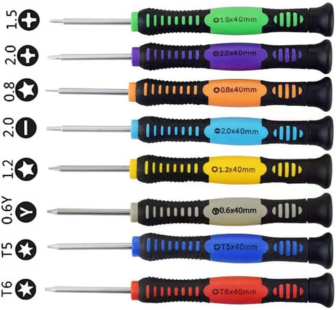 Screwdriver Set 20 PCS Cellphone Repair Tool Small Magnetic Kit with Phillips Flathead Pentalobe Torx Opening Pry for iPhone Mac iPad Samsung by Qerfasaly
