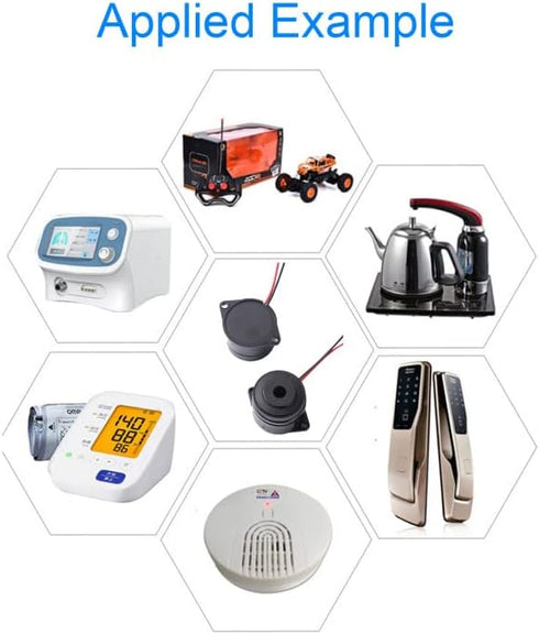 Fielect 5Pcs Alarm Buzzer DC12V 90dB Active Electronic Buzzer, Continuous Sound Beep Speaker