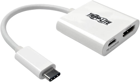 Tripp Lite USB C to HDMI Video Adapter Converter, 4Kx2K with USB-C PD Charging Port, Thunderbolt 3 Compatible, USB