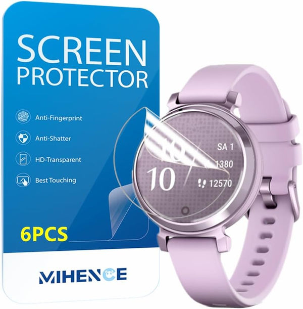 Screen Protector Compatible for Garmin Lily 2 Smartwatch, HD Full Coverage TPU Protective Film (6PCS)
