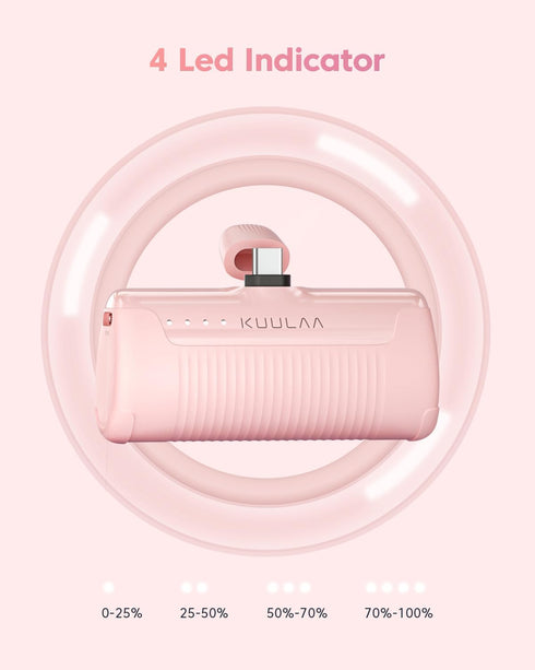 Kuulaa Portable Charger USB C Power Bank 4500mAh, Compact Phone Charger Compatible with iPhone 15, Samsung Galaxy