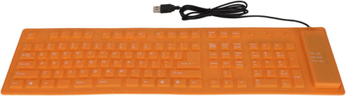 Foldable Silicone Keyboard, 108 Keys USB Wired Waterproof Rollup Silent Typing Soft Touch Keyboard for PC Laptops