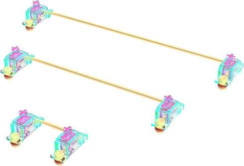 Stabilizer V2, Screw in Stabilizers with 2u 6.25u 7u Wires for Mechanical Keyboards (V2 Teal Pink 100% Kit)