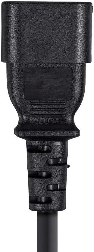 Monoprice 3-Prong Extension Cord - 10 Feet - Black | IEC 60320 C14 to C13, 18AWG, 10A, 125V