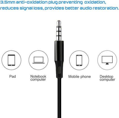 3 Packs Earphones with Remote & Microphone, In-Ear Stereo Sound, Noise Isolating for Smartphones, Laptops, Gaming