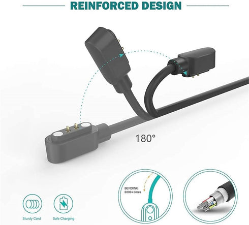 Universal Magnetic Smart Watch Charger, da fit Smartwatch Accessories 2 Pin Replacement Charger Cable, 2 Pack