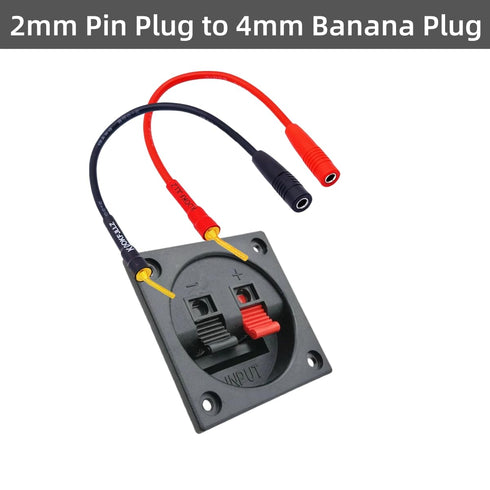 Pin Banana Plugs to 4mm Female Banana Jack Adapter - 8 Inches Banana Plug Adapter Cable, 4-Packs