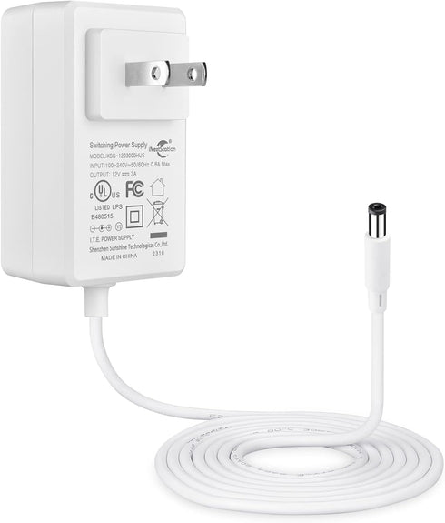 iNextStation 3A 12V Power Adapter Supply AC 100-240V to DC Transformer for LED Light Strip, LCD Monitor, Router