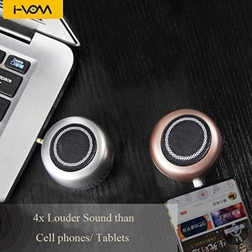 Mini Speaker with 3.5mm Aux Input Jack, 3W Loud Portable Speaker for iPhone, iPod, iPad, USB Rechargeable (Silver)