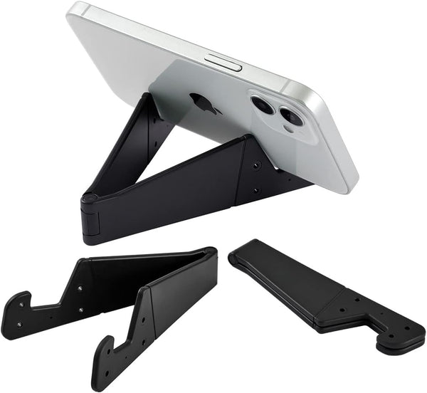 3 Pack Portable Cell Phone Stand for Desk, Upgraded Universal Pocket-Sized Foldable Mobile Phone Holder, Black