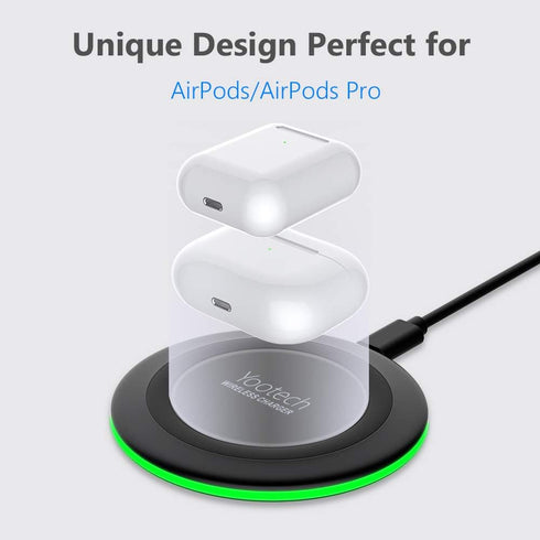 Wireless Charger by yootech, 10W Max Charging Pad with Quick Adapter, Compatible with iPhone 15/15 Plus/15 Pro