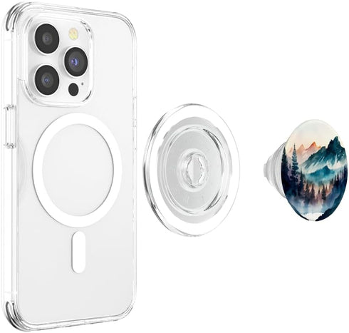 Watercolor Mountains Landscape PopSockets MagSafe PopGrip for iPhone