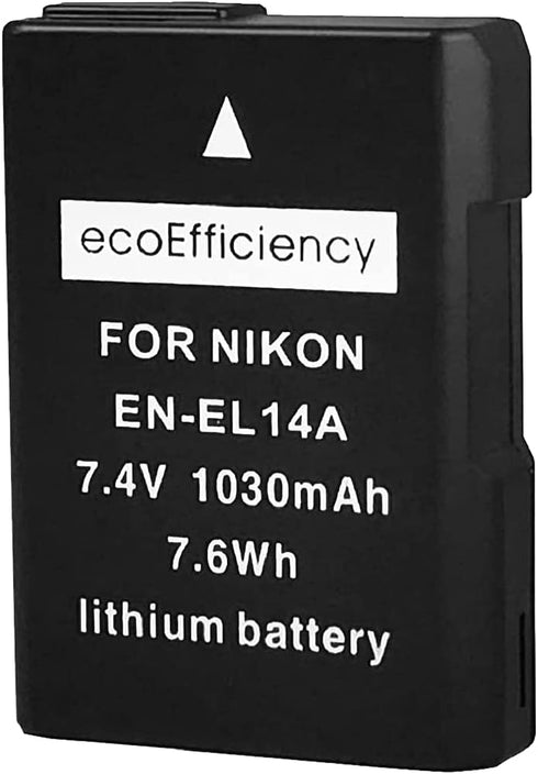 2-Pack of EN-EL14, EN-EL14A Batteries for Nikon D3500, D3100, D3200, D3300, D3400, D5100, D5200, D5300, D5500, D5600, DF, Coolpix P7000, P7100, P7700, P7800 DSLR Cameras