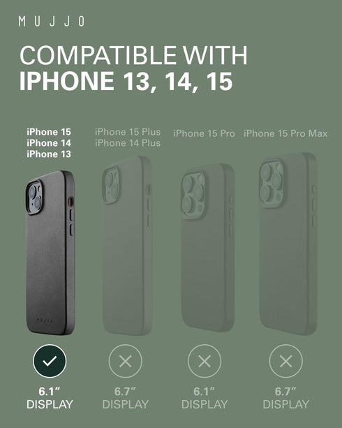 Mujjo UltraClear Glass Screen Protector for iPhones 15, 14, 13 - 9H Hardness, Electroplated Coating, Pack of 2